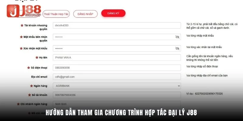 Hướng dẫn tham gia chương trình hợp tác đại lý J88